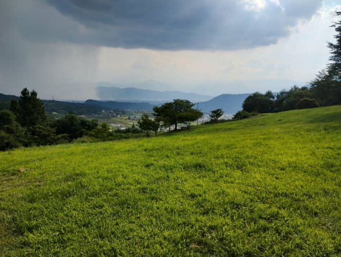 城跡から上田市内を一望した美しい景色の画像